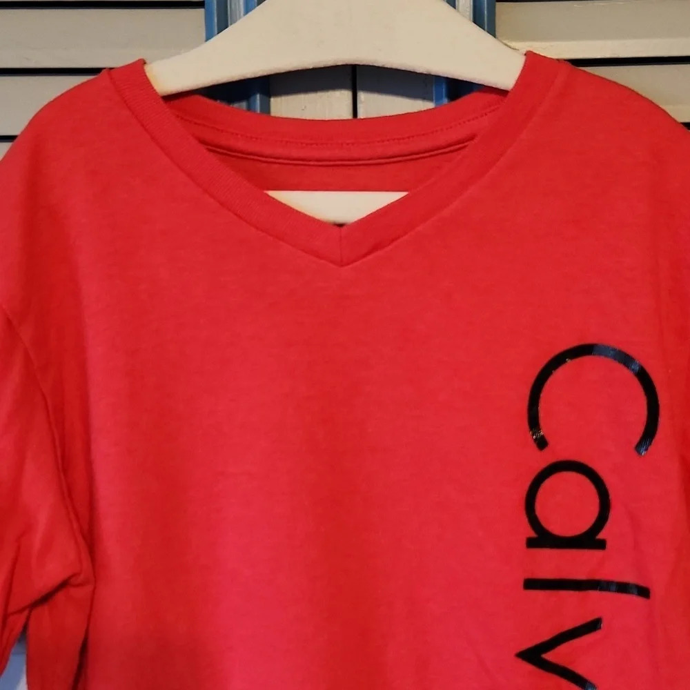 Calvin Klein Red Tee Shirt - Picture 3 of 11